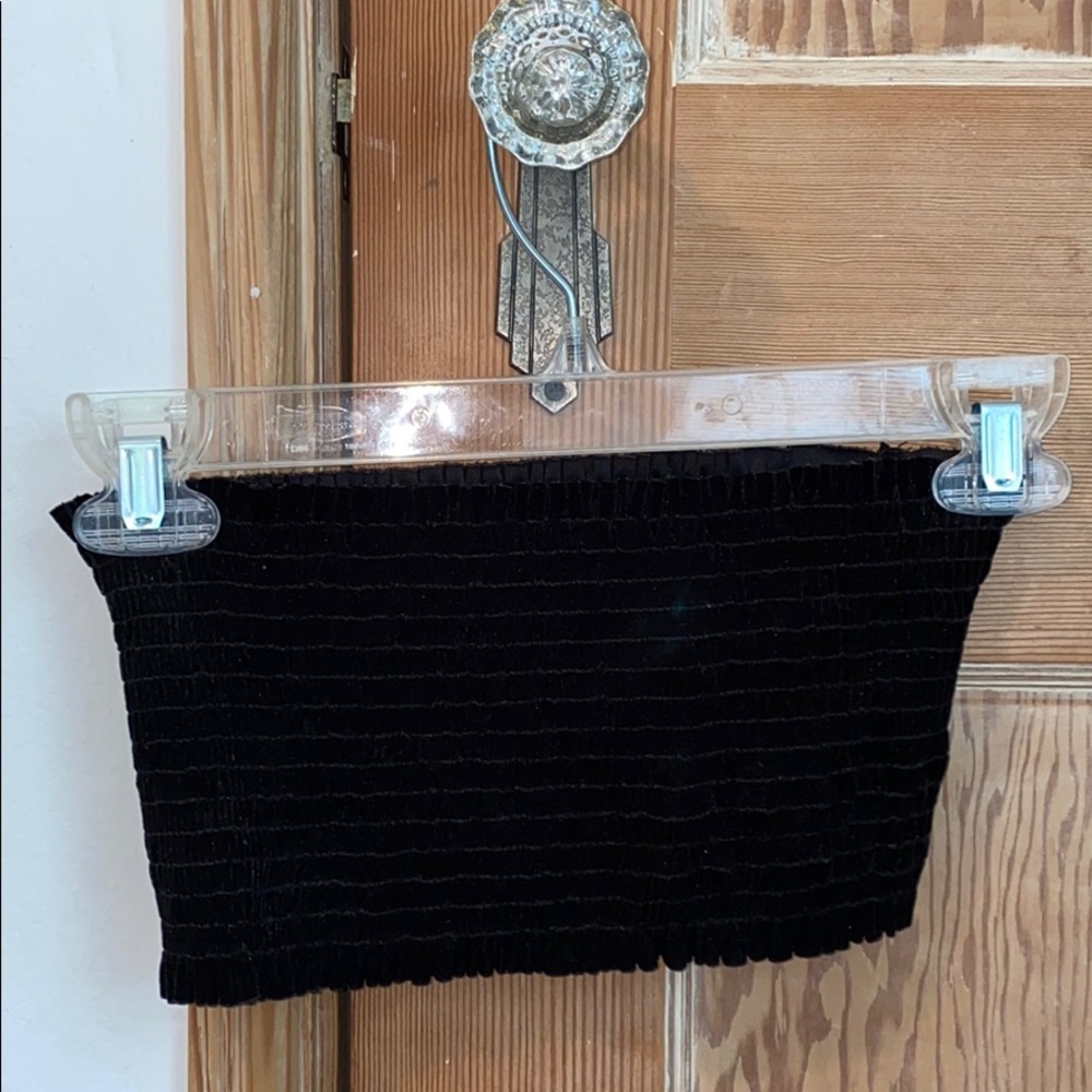 Velvet cropped tube top